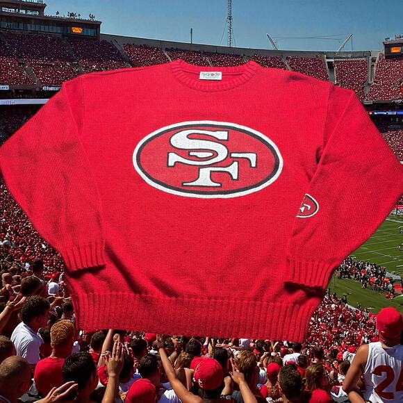 Vintage Hydrate Made In USA San Francisco 49ers NFL Men’s Red Large Sweater - Picture 1 of 7